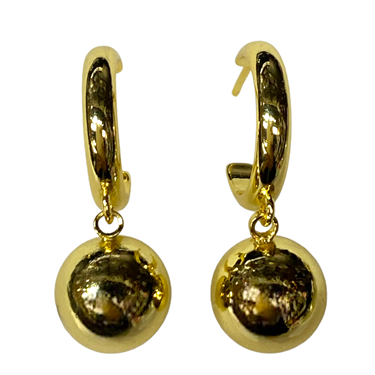 GOLD BALL EARRING
