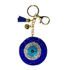 GOLD DISC SHAPE EVIL EYES KEYCHAIN