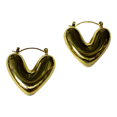 GOLD HEART HOOPS