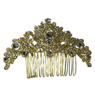 GOLD RHINESTONE HAIR COMB