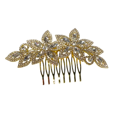 GOLD FLOWER HAIR COMB
