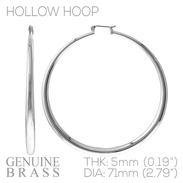 SILVER HOLLOW HOOP