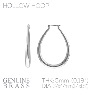 SILVER HOLLOW HOOP