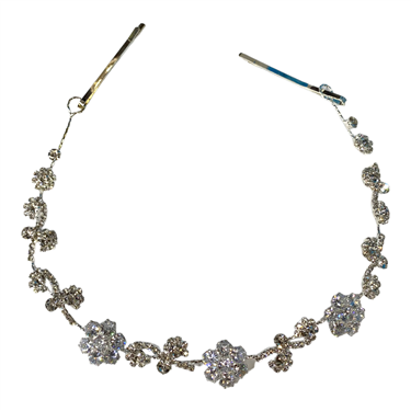 SILVER FLORAL LONG HAIR COMB