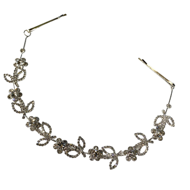 SILVER FLOWER LONG HAIR COMB