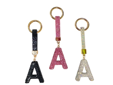 BLING INITIAL KEYCHAINS
