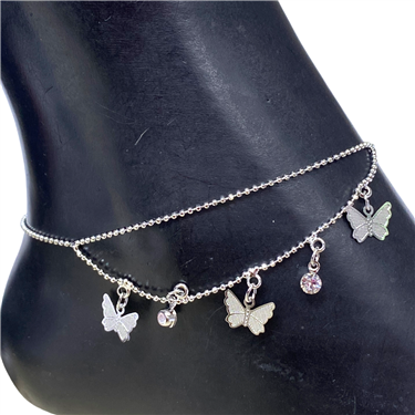 SILVER BUTTERFLY ANKLET