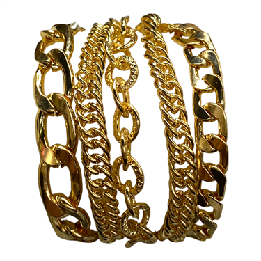 GOLD CUBIC STACK BRACELET