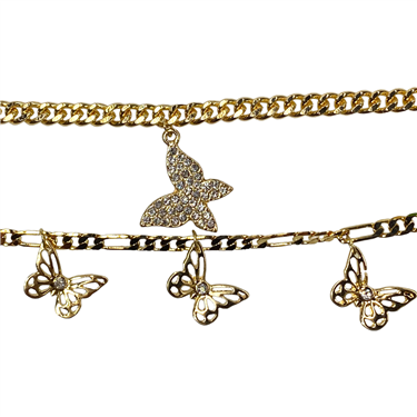 GOLD BUTTERFLY BRACELET SET