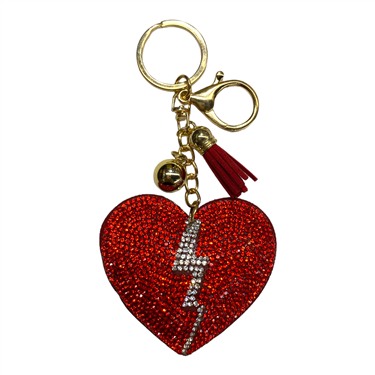 RED HEART BROKEN KEYCHAIN