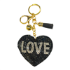 BLACK HEART LOVE KEYCHAIN
