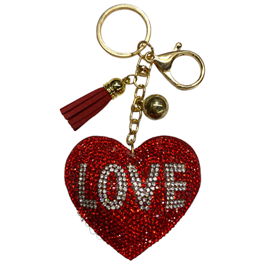 RED ''LOVE'' HEART KEYCHAIN
