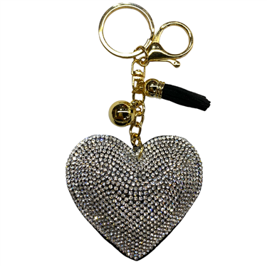 WHITE HEART KEYCHAIN