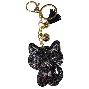 GRAY CAT KEYCHAIN ANIMAIL