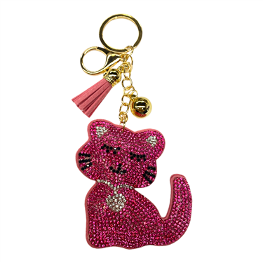 PINK CAT KEYCHAIN ANIMAL