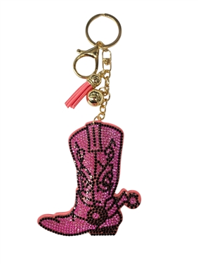 PINK COWBOY BOOT KEYCHAIN