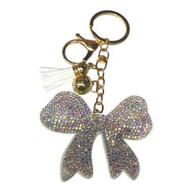 WHITE BOW KEYCHAIN