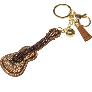 BROWN GUITAR KEYCHAIN