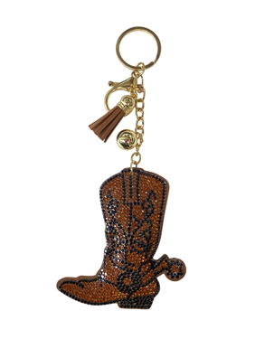 BROWN COWBOY BOOT KEYCHAIN