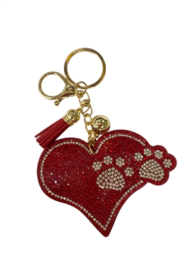 HEART WITH PAW KEYCHAIN