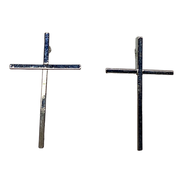 SILVER DAINTY CROSS EARRING