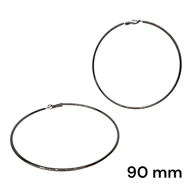 BLACK THIN HOOPS