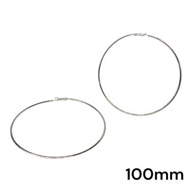 SILVER 100MM HOOP