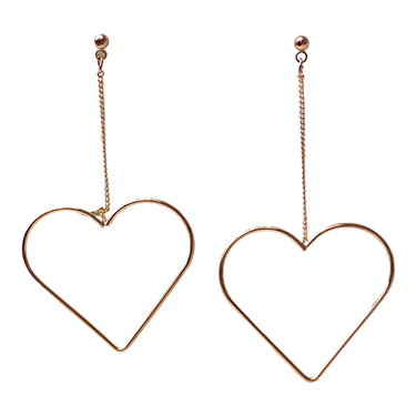 ROSE GOLD DANGLING HEART EARRING