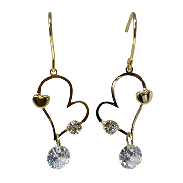 GOLD HEART EARRING