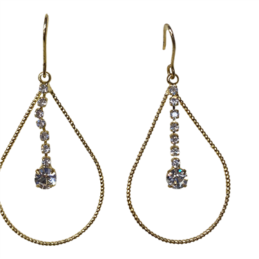 GOLD TEAR DROP DANGLING EARRING