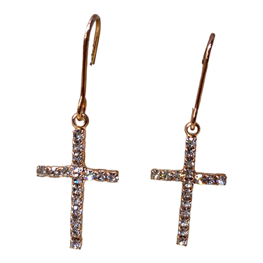 ROSEGOLD CROSS EARRING