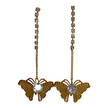 ROSE GOLD DANGLING BUTTERFLY EARRING