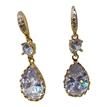 GOLD TEAR DROP DANGLING EARRING