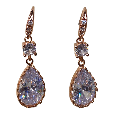 ROSE GOLD TEAR DROP EARRING
