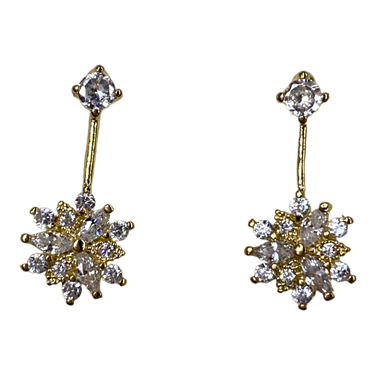 GOLD SNOW FLOWER EARRING