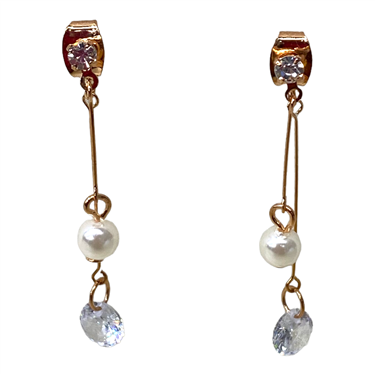 ROSEGOLD PEARL DANGLING EARRING