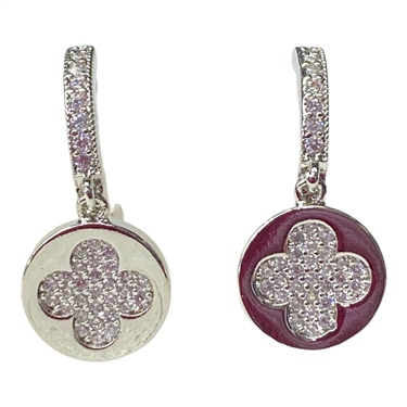 SILVER FLOWER HOOP