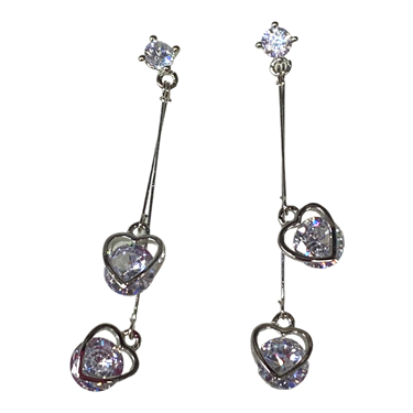 SILVER HEART EARRING