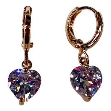 ROSEGOLD HEART DANGLING EARRING