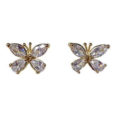GOLD STUD BUTTERFLY EARRING
