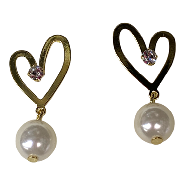 GOLD STUD HEART EARRING