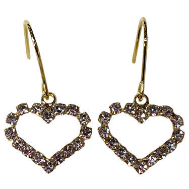 GOLD DANGLING HEART EARRING