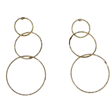 GOLD CIRCLE DANGLING EARRING