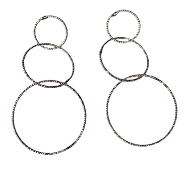 SILVER CIRCLE DANGLING EARRING