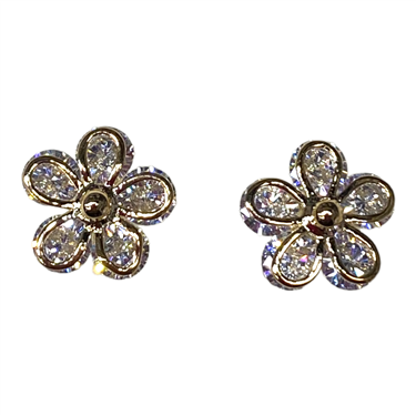 GOLD STUD FLOWER EARRING