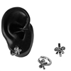 SILVER BOW HUGGIE EARRING