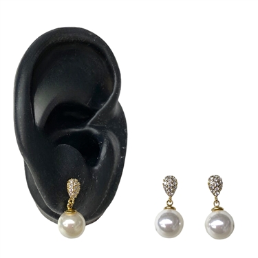 GOLD DAINTY PEARL EARRING
