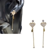 GOLD HEART DANGLING EARRING