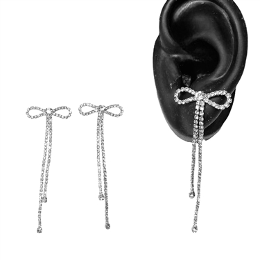SILVER BOW EARRING