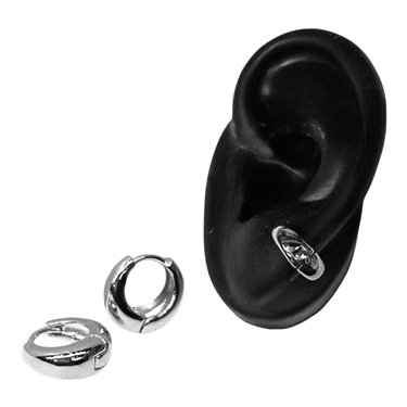 SILVER HUGGIE EARRING